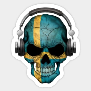 Dark Skull Deejay with Swedish Flag Sticker